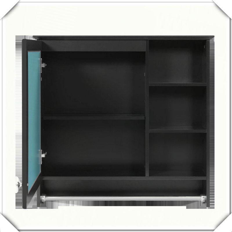 Armoire de rangement murale 2 en 1 avec charnières à fermeture douce, Noir