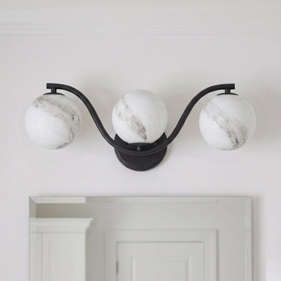 Éclairage pour meuble-lavabo Triple Globe Wave