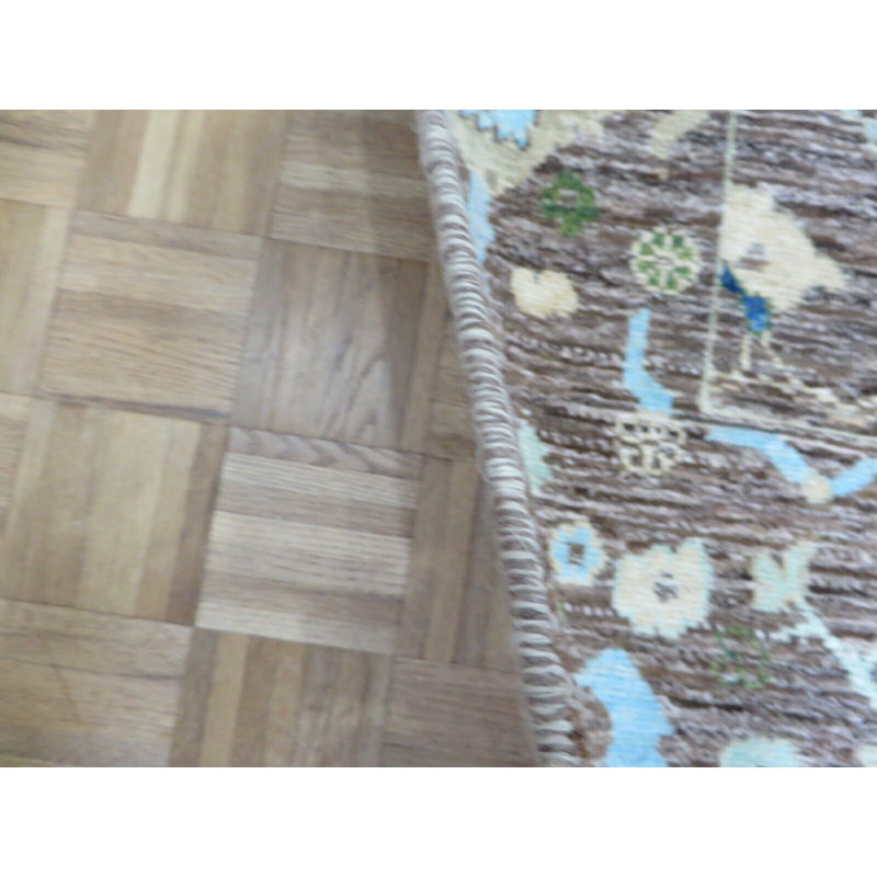 Tapis oriental brun Oushak coloré brun chocolat noué à la main 8 X 10 3D781E22AAF6467BB877361C38CA4311