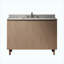 Meuble-lavabo autoportant Heidelberg 48 po à motif bois avec lavabo, comptoir en granit naturel, lavabo en céramique et 3 trous pour robinetterie (robinet et bonde non inclus).
