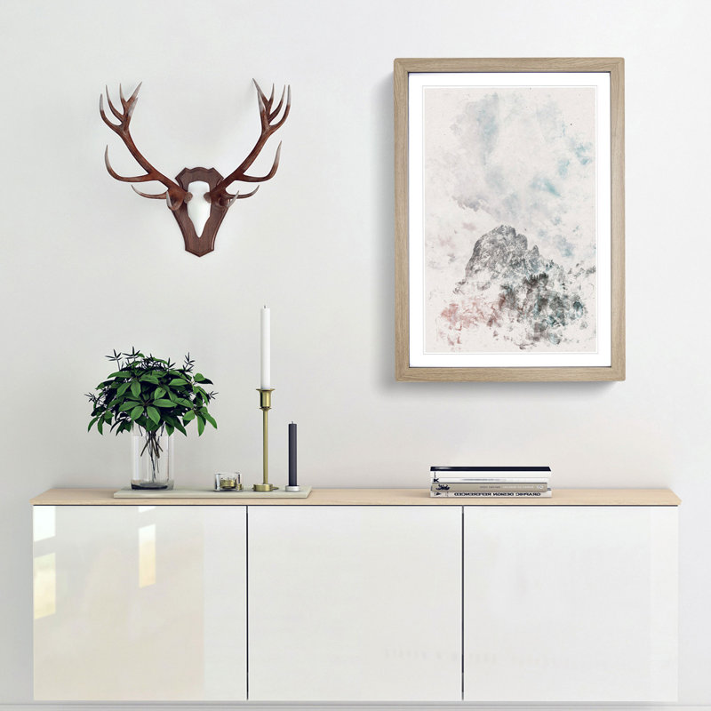 Mountain View - Picture Frame Painting Print, 45cm H x 33cm W x 2cm D, Oak Framed