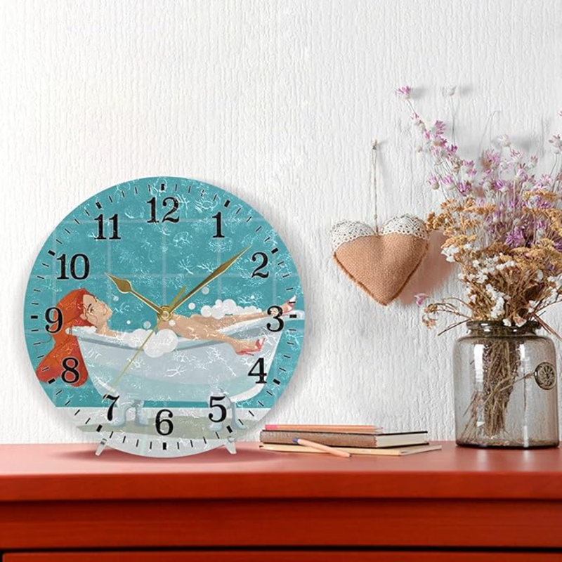 Horloge murale silencieuse pour salle de bain JUNZAN