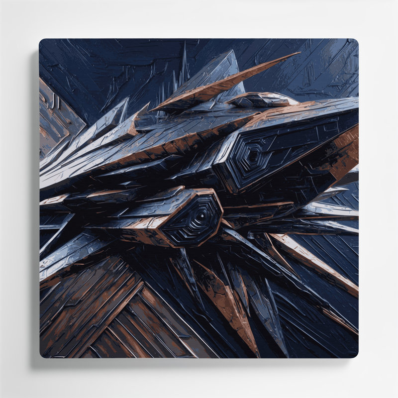 Art mural gris Sci Fi, H 16 po x l 16 po