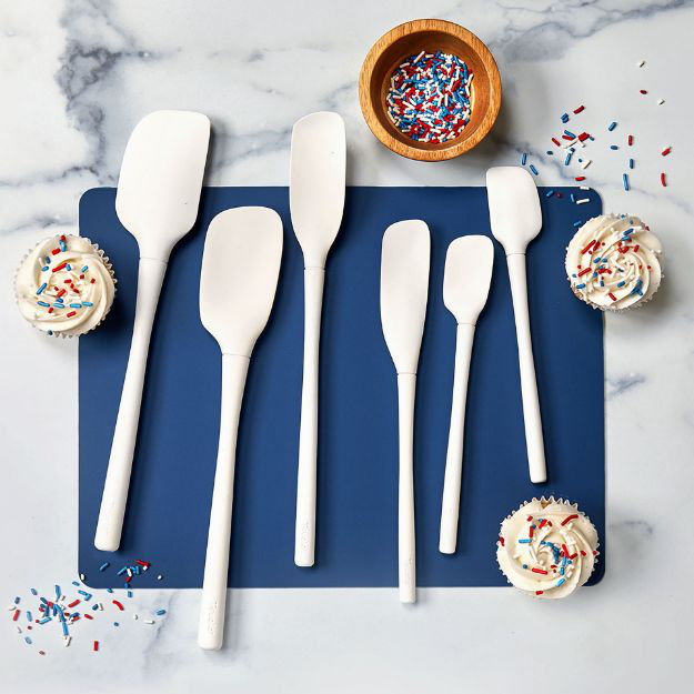 Flex-Core All Silicone Assorted Spatulas - set of 5 White