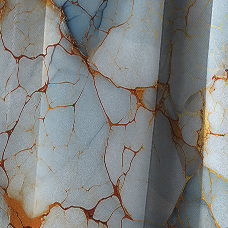 Rideau occultant en marbre or et bleu Crystal Vein - 1 panneau, L 52 po x L 108 po