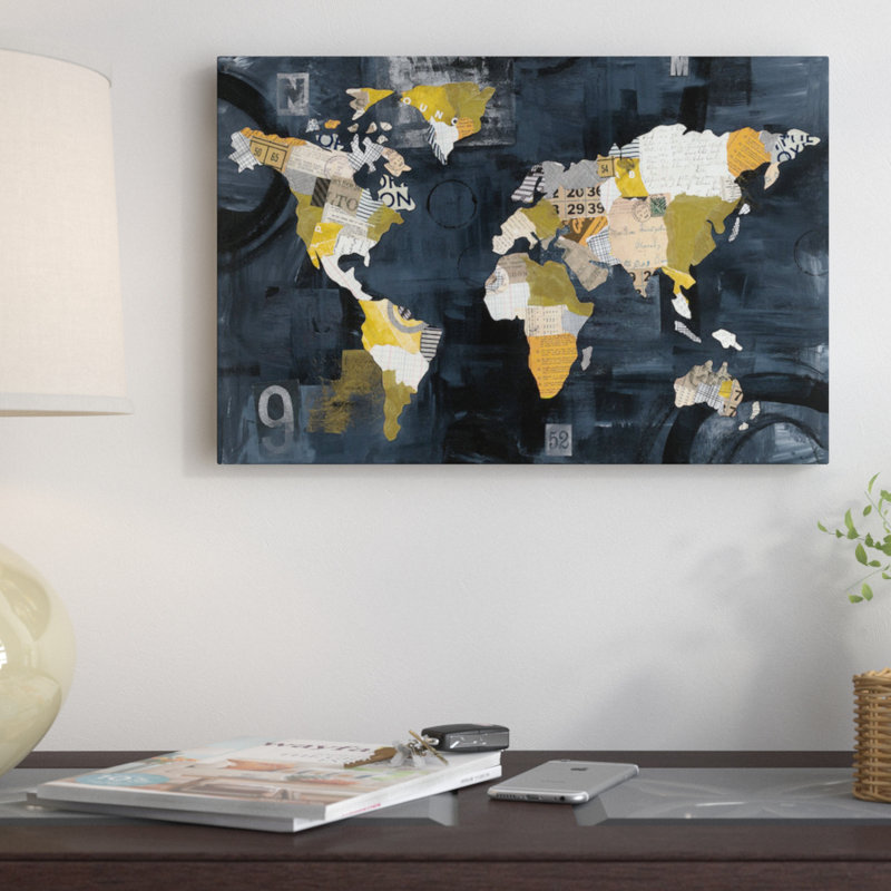 «Golden Worl» par Courtney Prahl - reproduction d'art sur toile tendue, H 12 po x l 18 po x P 1,5 po, Toile tendue