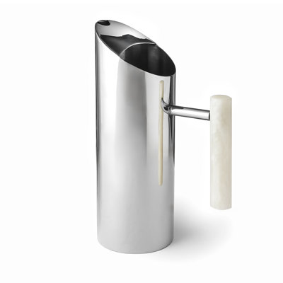Azure Matte White Resin & Stainless Steel Pitcher