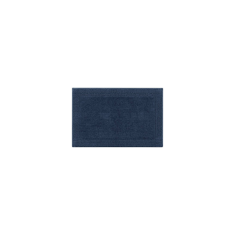 1 Pcs 20x30" 100% Cotton Tufted 3000 Gsm Reversible Bath Rug, Navy
