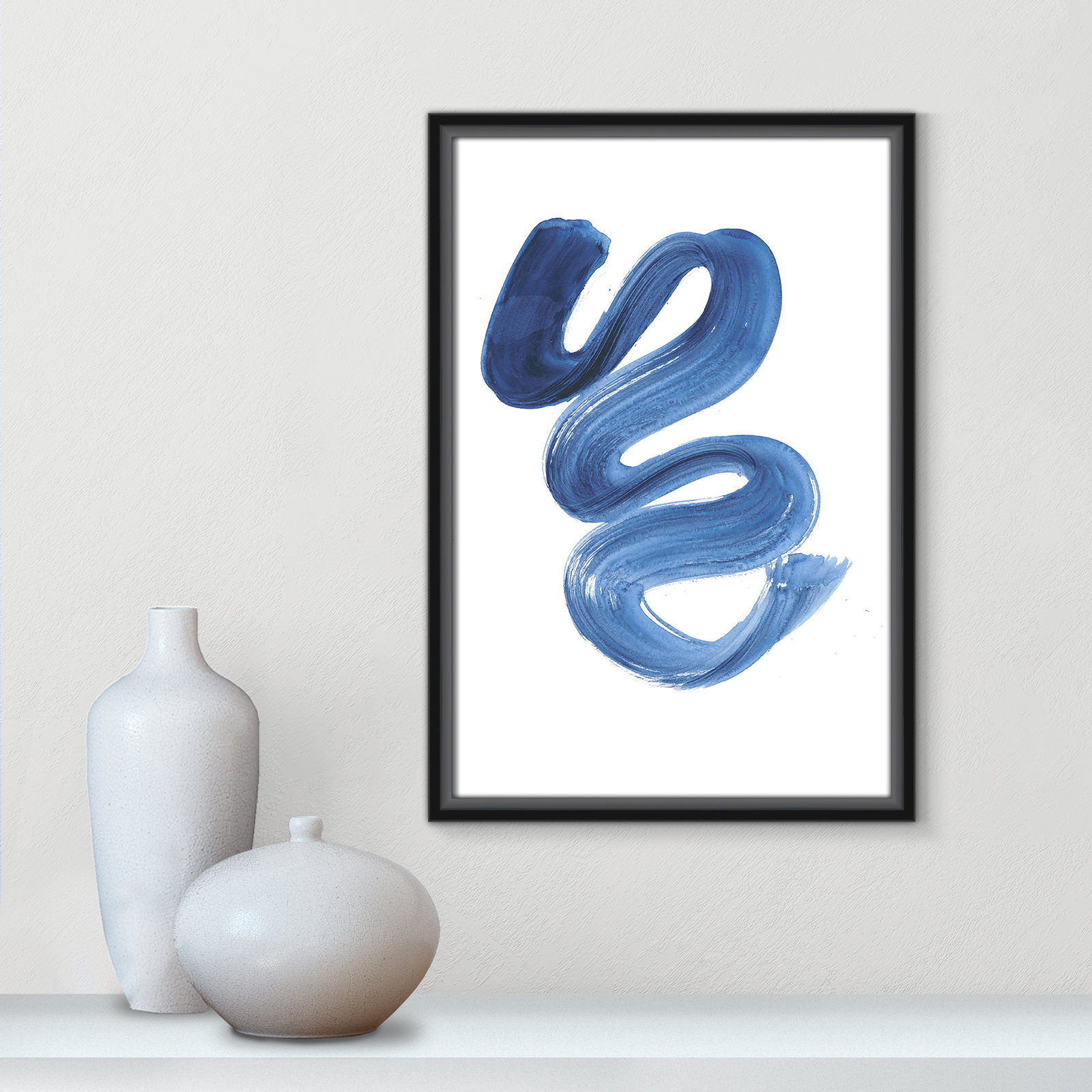 Coppola "Slinky Indigo II" Print by Filippo Ioco, 19.5" H x 13.5" W x 2" D, Black Framed Canvas