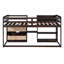 Lit mezzanine simple bas avec bureau roulant, tablette et tiroirs-1078606131
