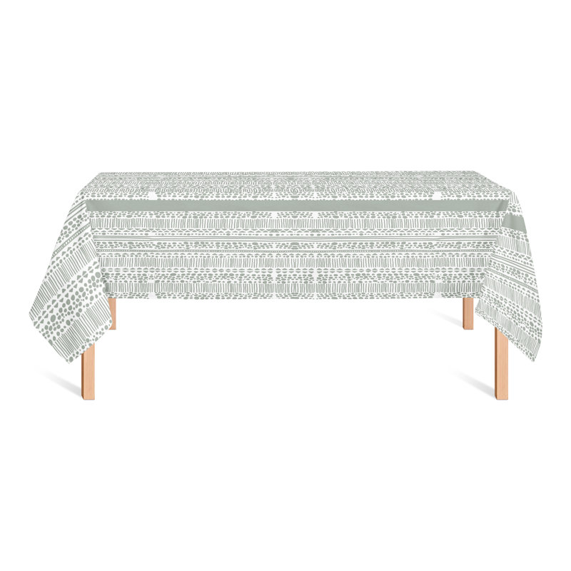 Duffey Striped Tablecloth, Green