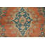 Tapis traditionnel géométrique en laine orange 3 x 4