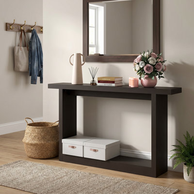 ARA Entryway Table 63-Inch, Narrow Farmhouse Console Table, Sofa Table with wide Bottom Shelf, Couch Table Behind Sofa, Entryway Table for Entrance, H
