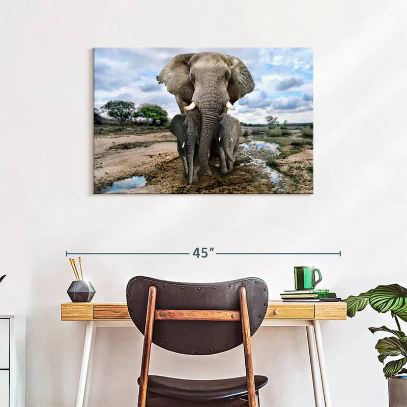 Brampt Safari Elephants, 24" H x 36" W
