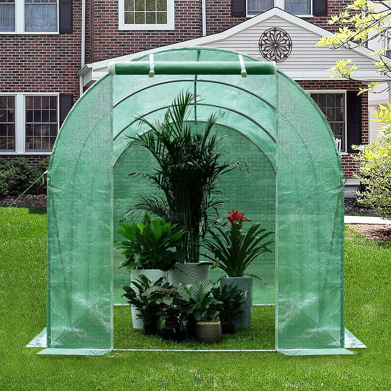 7 Ft W x 9 Ft D Hobby Greenhouse, Green
