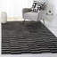 Tapis rayé en cuir fait à la main noir / beige Speaks-196497634