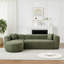 Canapé modulaire de luxe à dossier incurvé de 109,4 po, canapé à dossier courbé moderne en tissu de chenille, deux coussins décoratifs minimalistes en forme de L pour le salon (méridienne gauche, vert)-231804730