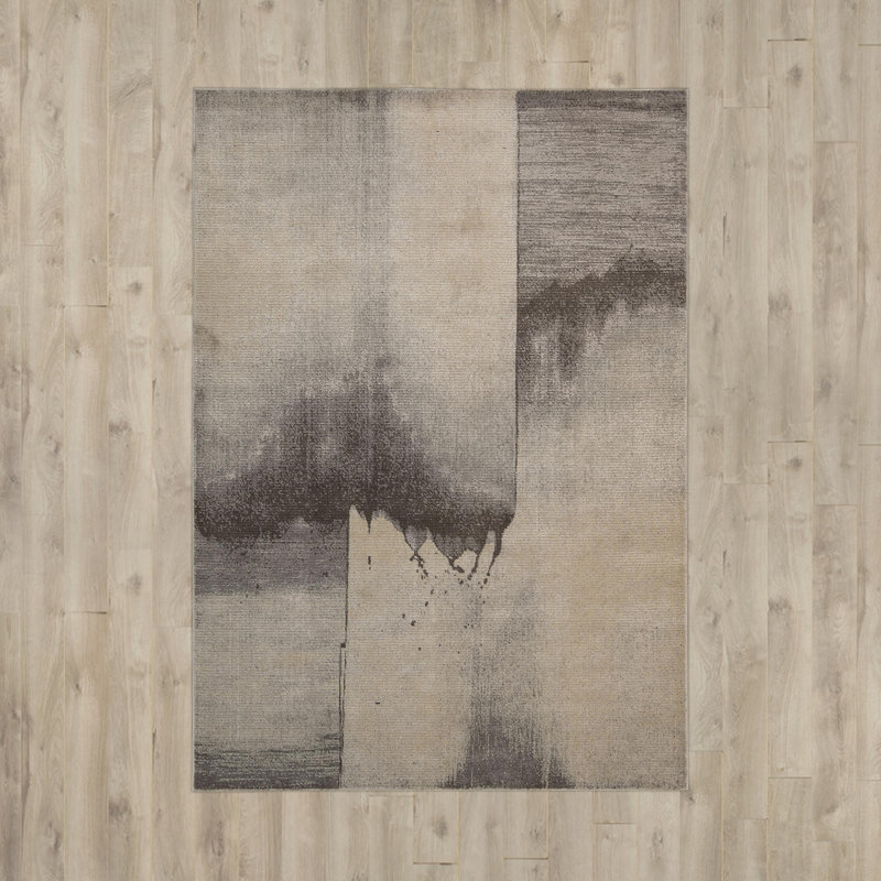 Gradient Viscose Abstract Indoor Rug, Rectangle 5'6" x 8'
