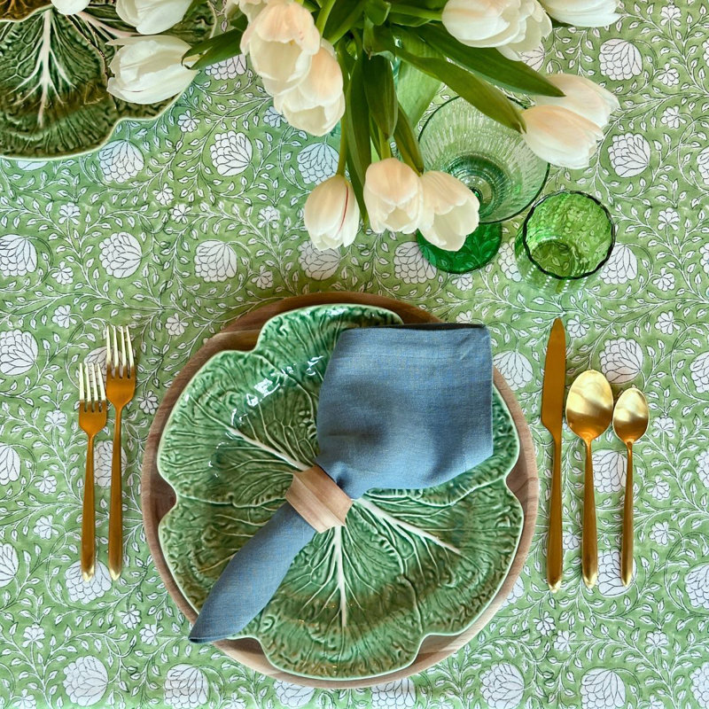 Eden Green Square Tablecloth, 60" Square