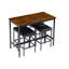Ensemble de table de pub de style industriel avec chaises en cuir synthétique Geoffory pour manger et recevoir