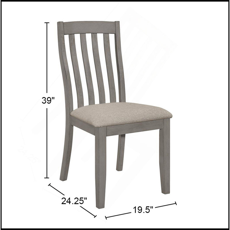 Chaise d'appoint rembourrée (ensemble de 2), Brun, Gris