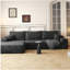 Canapé modulaire 107 po avec méridienne en L 107 po, canapé modulaire moderne avec assise profonde, canapé rembourré pour la chambre à coucher du salon, aucun assemblage requis (tissu en velours côtelé moelleux)-1274587988-1274587991