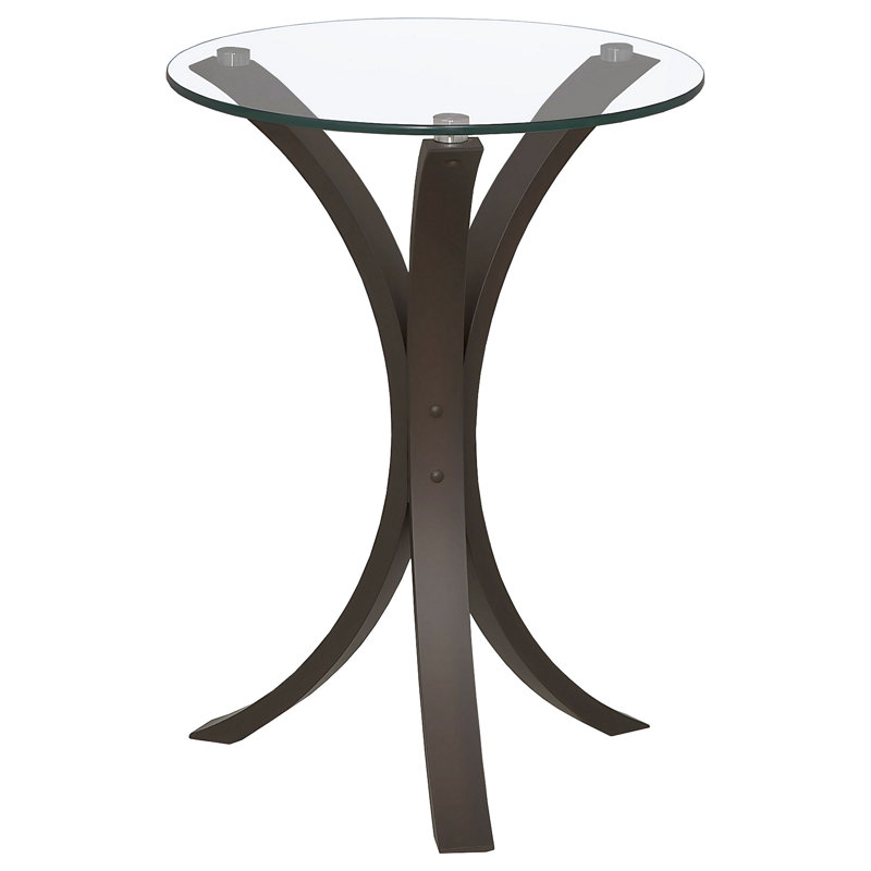 Round Glass Top Accent Side Table