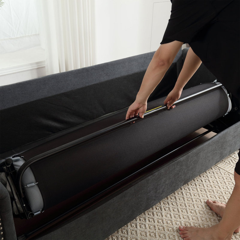 Canapé-lit 80,7 po 2-en-1 avec grand matelas U_Style (63 po * 70,9 * 3,3 po), pour les espaces de salon Chambre à coucher