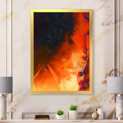 Abstrait orange vague liquide Art II - reproduction d'art moderne sur toile