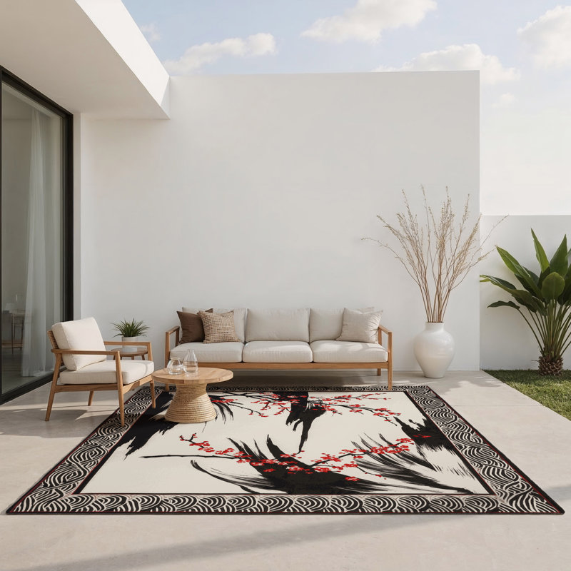 Scarlet Branches Indoor And Outdoor Area Rug, Rectangle 3' x 5'