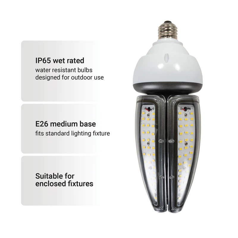 4500 Lumen LED Corn Cob Bulb, 40W, 250W Equivalent, 5000K, E26/Medium (Standard) (set of 8)