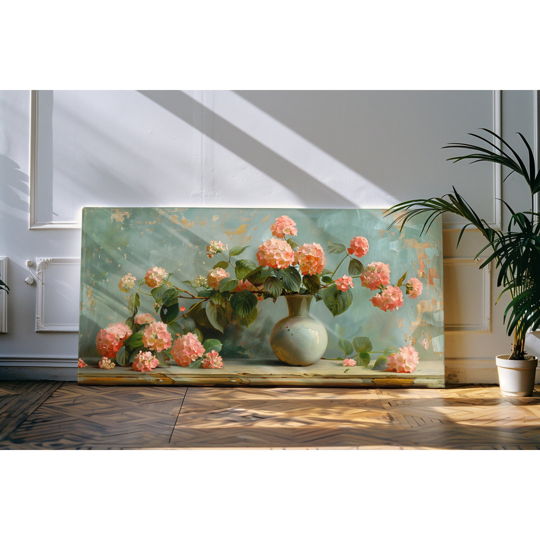 Wandbild 120x60 cm Rosa Blumen