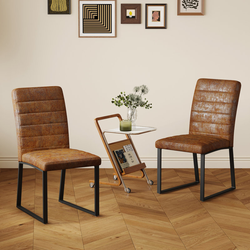 Ensemble de 2 chaises de bureau / salle à manger en polyuréthane de qualité supérieure avec mousse haute densité, pieds en fer robuste (galvanoplastie / peinture en aérosol), plusieurs couleurs. Assemblage facile. W1151134524
