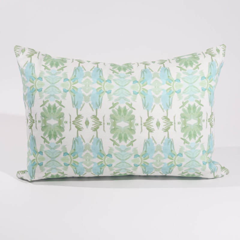 Wildflowers I Small Repeat Luxury Throw Pillow, Rectangle 14"H x 20"W, Blue/Sage Green Floral