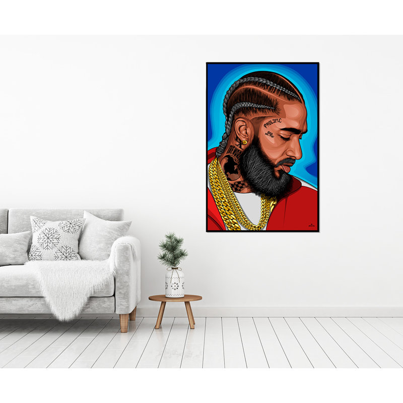 Nipsey Hussle - Art mural acrylique encadré, H 36 po x l 24 po x P 2 po