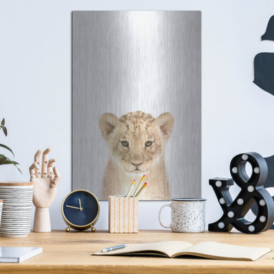 «Baby Lion» par Tai Prints, art mural en métal
