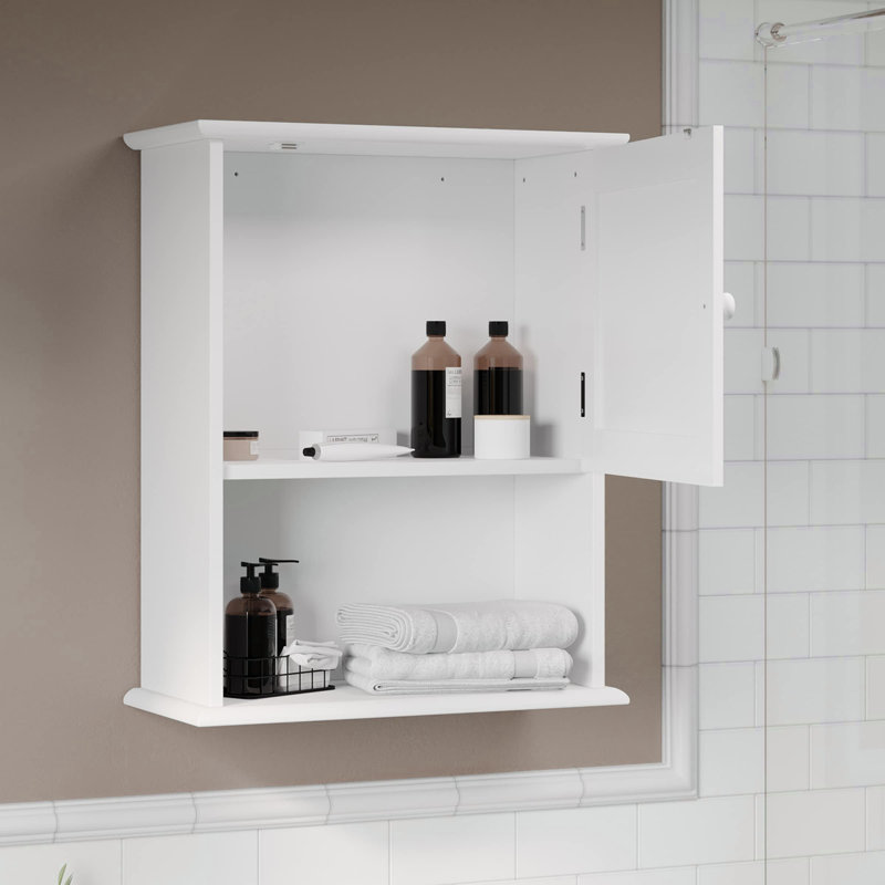 Armoire de rangement murale - Organisateur de cuisine, de garde-manger, de salle de lavage ou de salle de bain avec tablette ouverte - Mobilier de rangement de salle de bain par Lavish Home (Blanc)