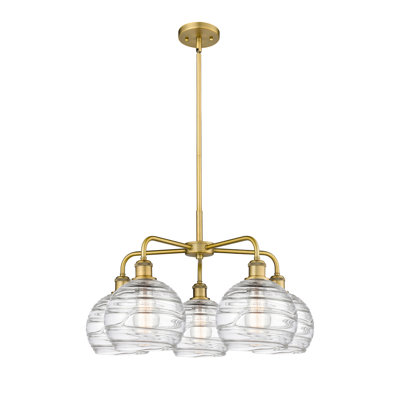 Lustre sphérique à 5 lumières en acier à intensité variable Essex