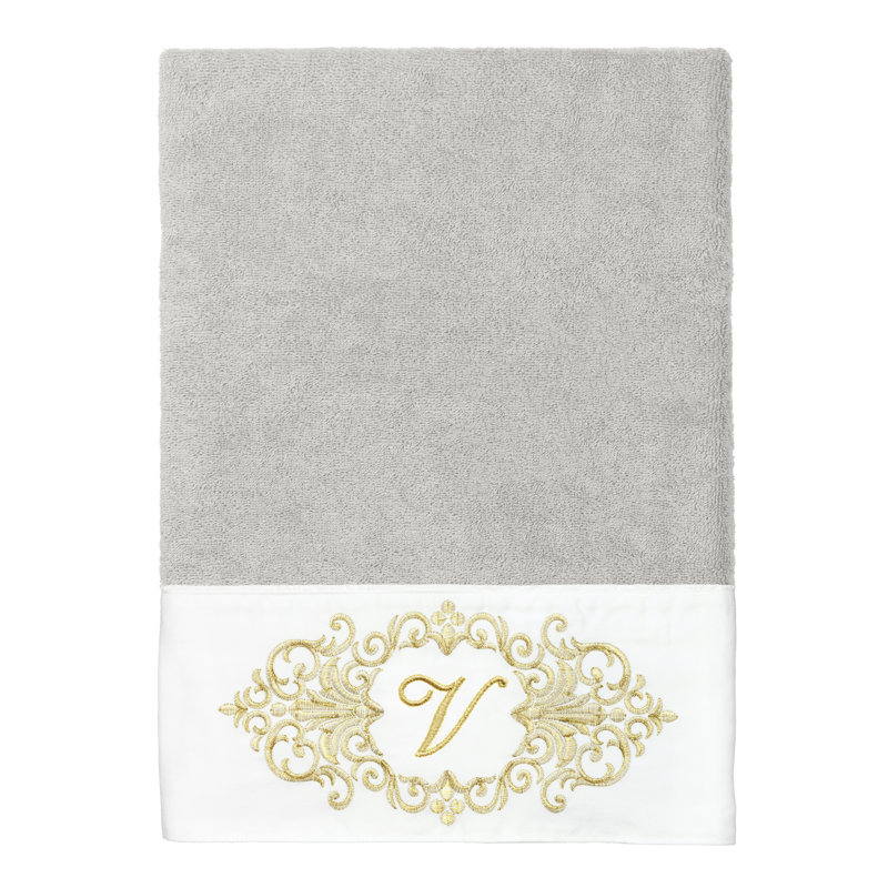Linum Home Textiles 100% Turkish Cotton MONICA 2PC Embellished Bath Towel Set, V