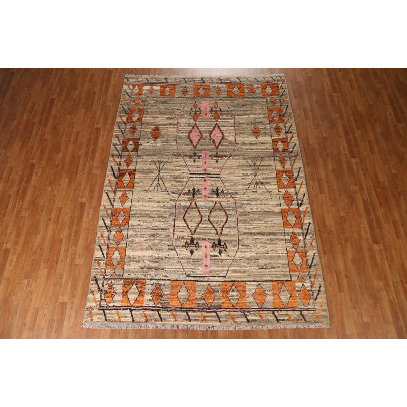 Tapis tribal marocain oriental noué à la main 7 x 10