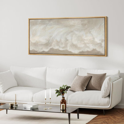 Clouds Soft Cloud Abstract Serene Neutral Tones Antique Retro Decor Extra Large Artwork Print Wall Art