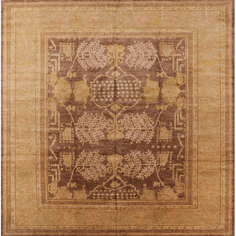 Wool Oriental Indoor Rug, Square 3'