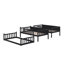 Lit superposé simple en bois d'hévéa triple avec échelles et garde-corps de protection-92055160