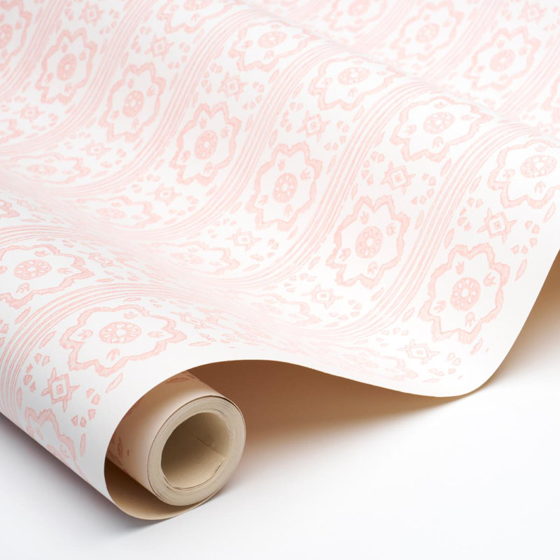 Sunda Hand Blocked Print Wallpaper, Blush