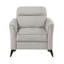 Fauteuil Teli, microfibre brun clair, pieds en métal noir-119043985
