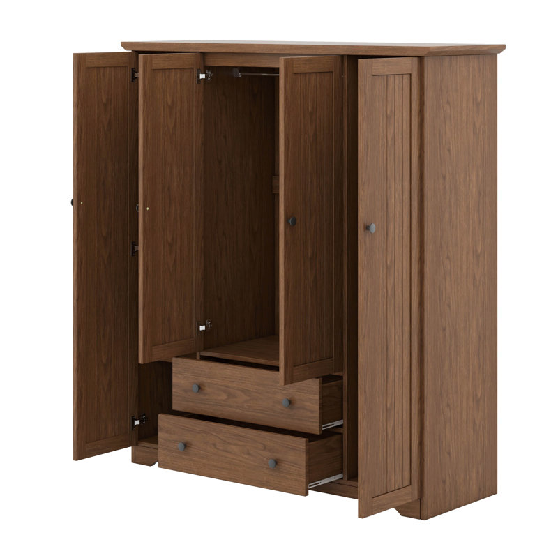 Armoire 4 portes avec 2 tiroirs, Brown