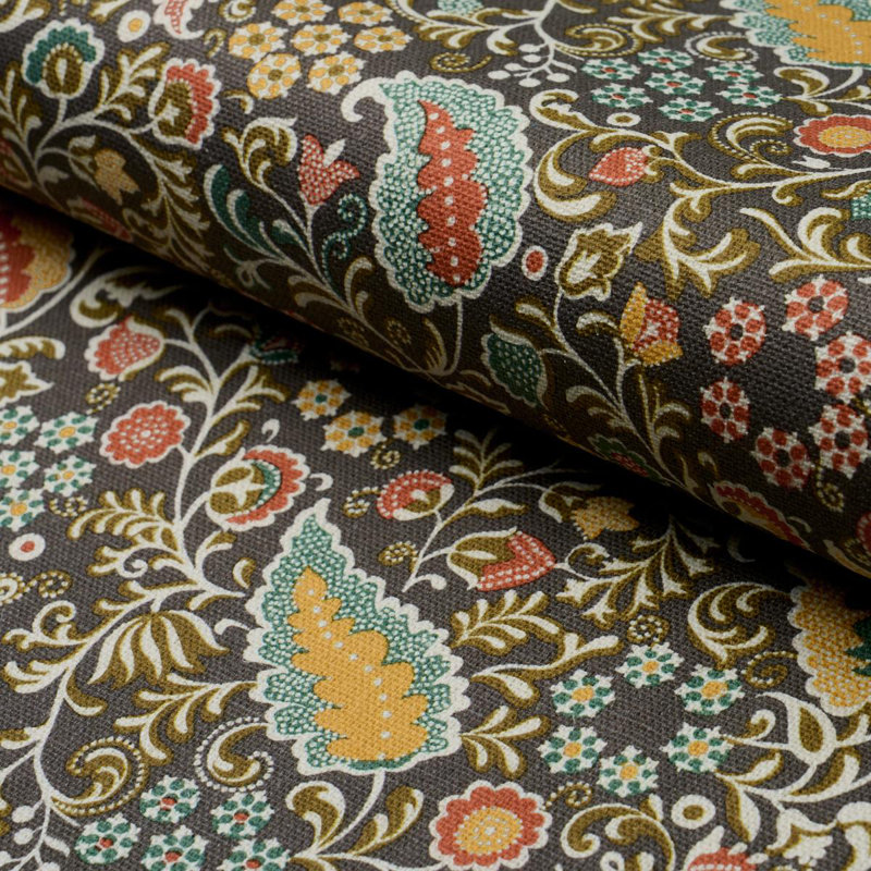 Peggy Paisley Fabric, Graphite