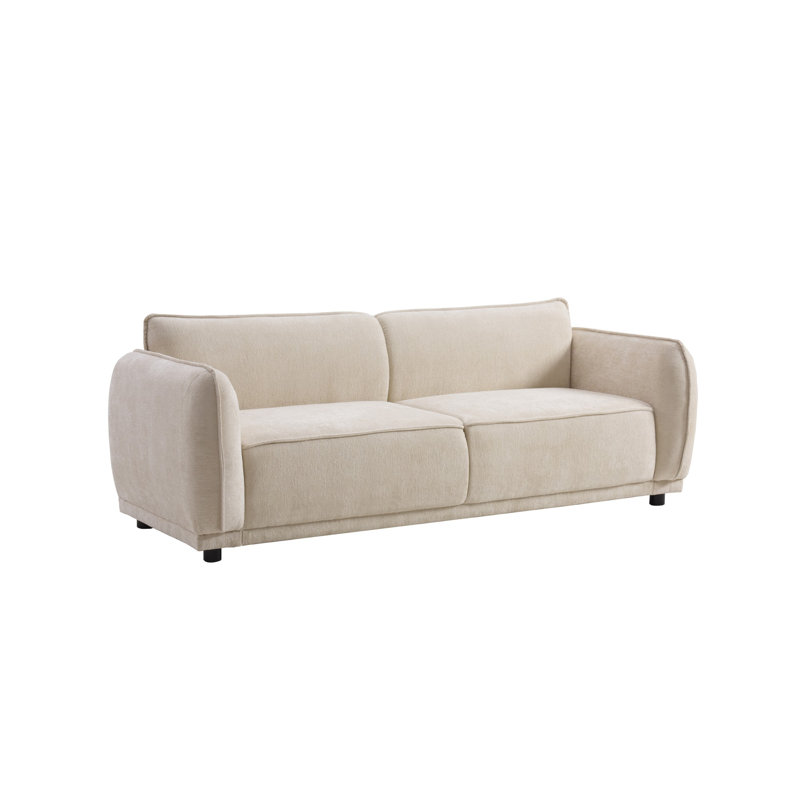 Round Arm 3-Seater Modern Upholstered Sofa,Living Rooms,Bedrooms,Apartment Office