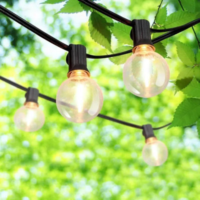 420'' LED Outdoor Solar Powered String Light With 16 G40 Globe Bulbs Waterproof Hanging Light & Remote Control For Patio Backyard Porch Party Decor