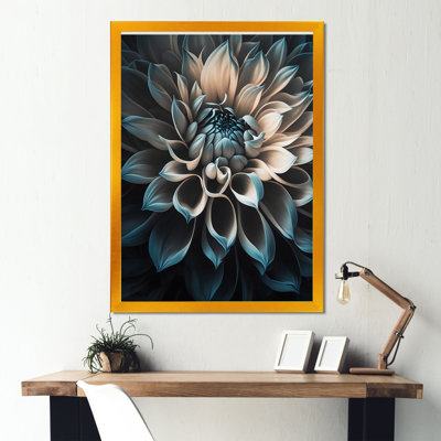 Blue And White Dahlia Flowers III - Dahlia Wall Art